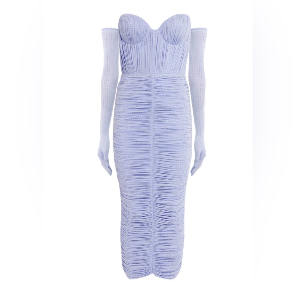 Embellished Gloved Midi Dress